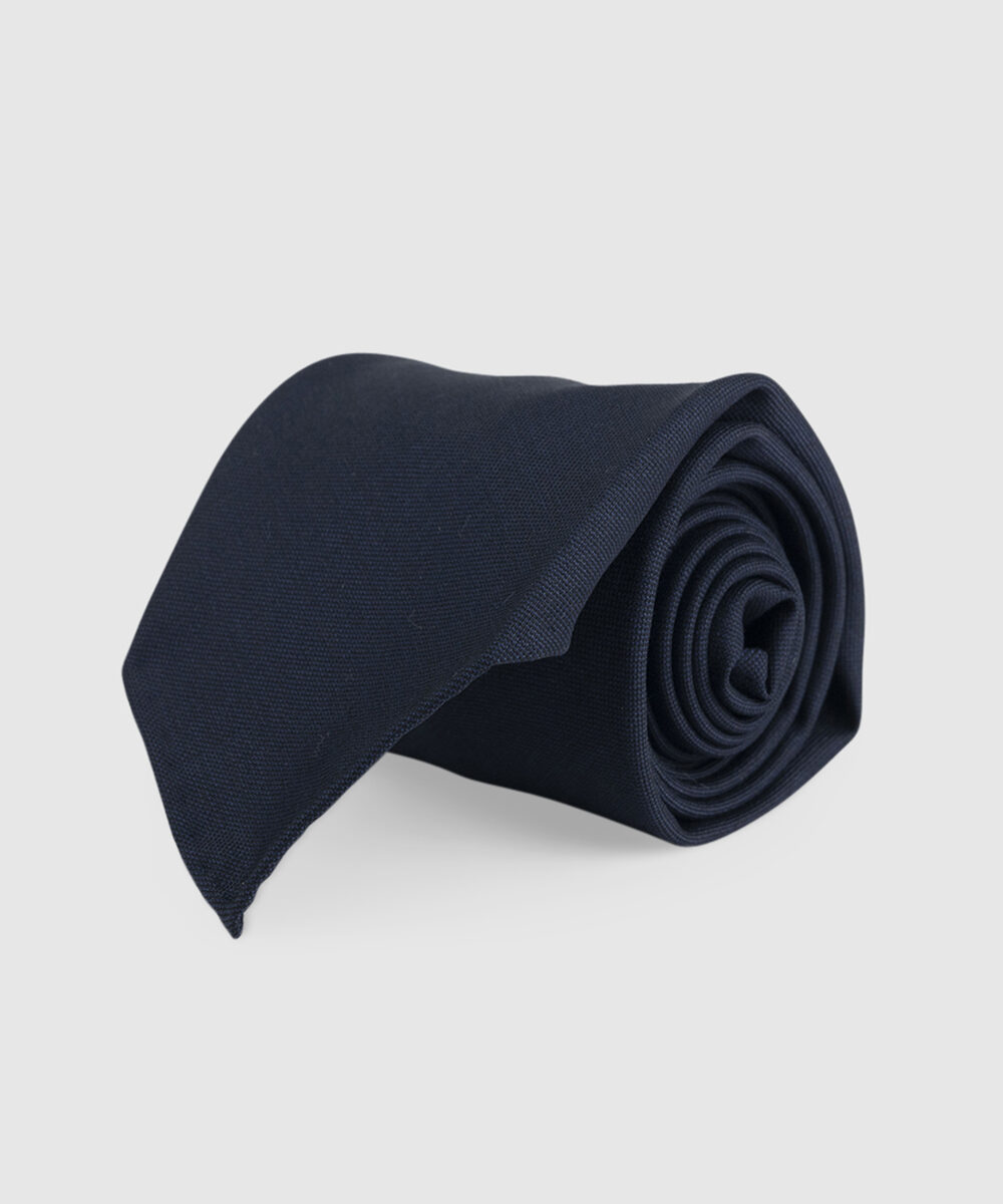 Blu Navy Unlined 5-Fold Wool Tie
