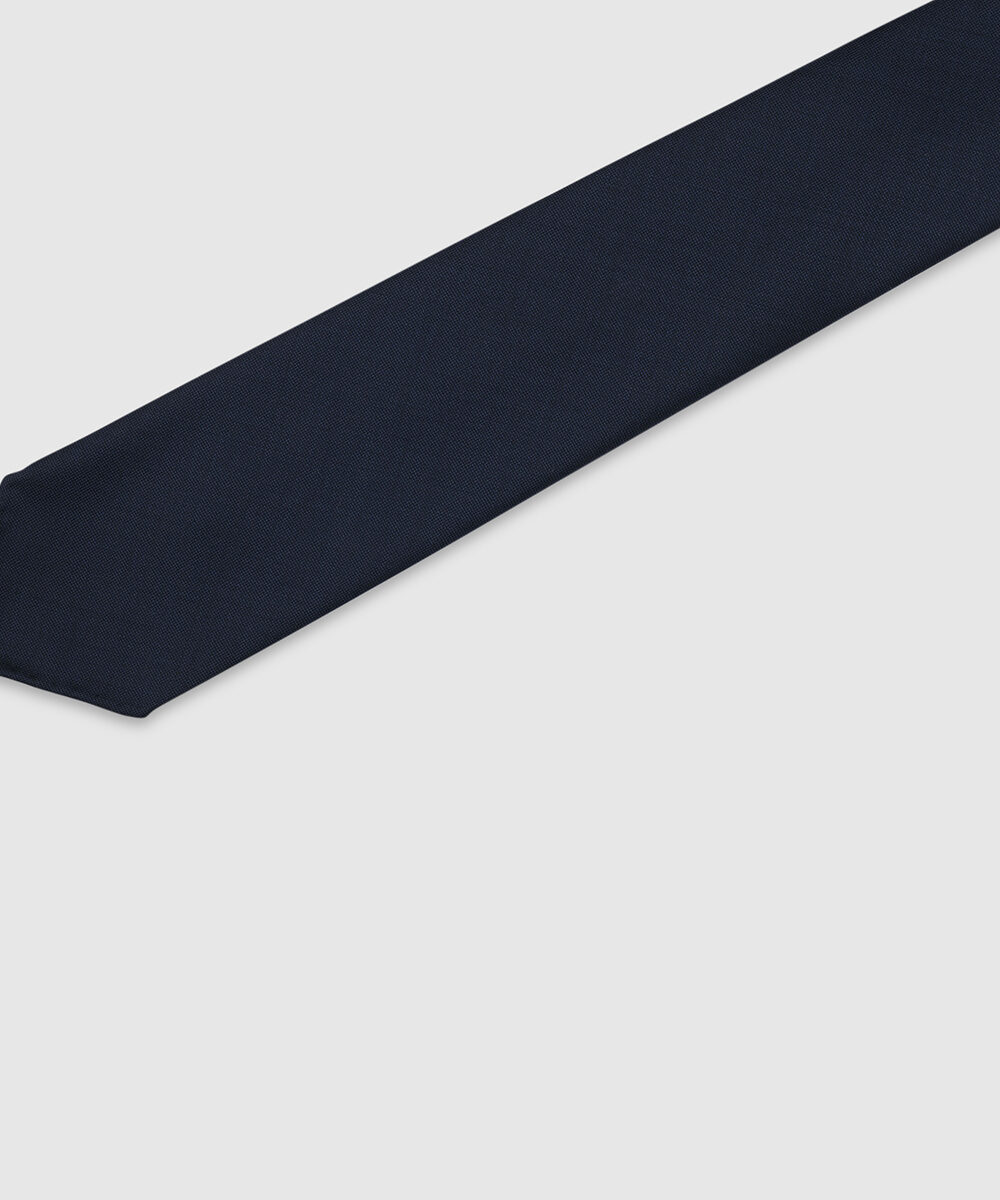 Blu Navy Unlined 5-Fold Wool Tie - Image 2