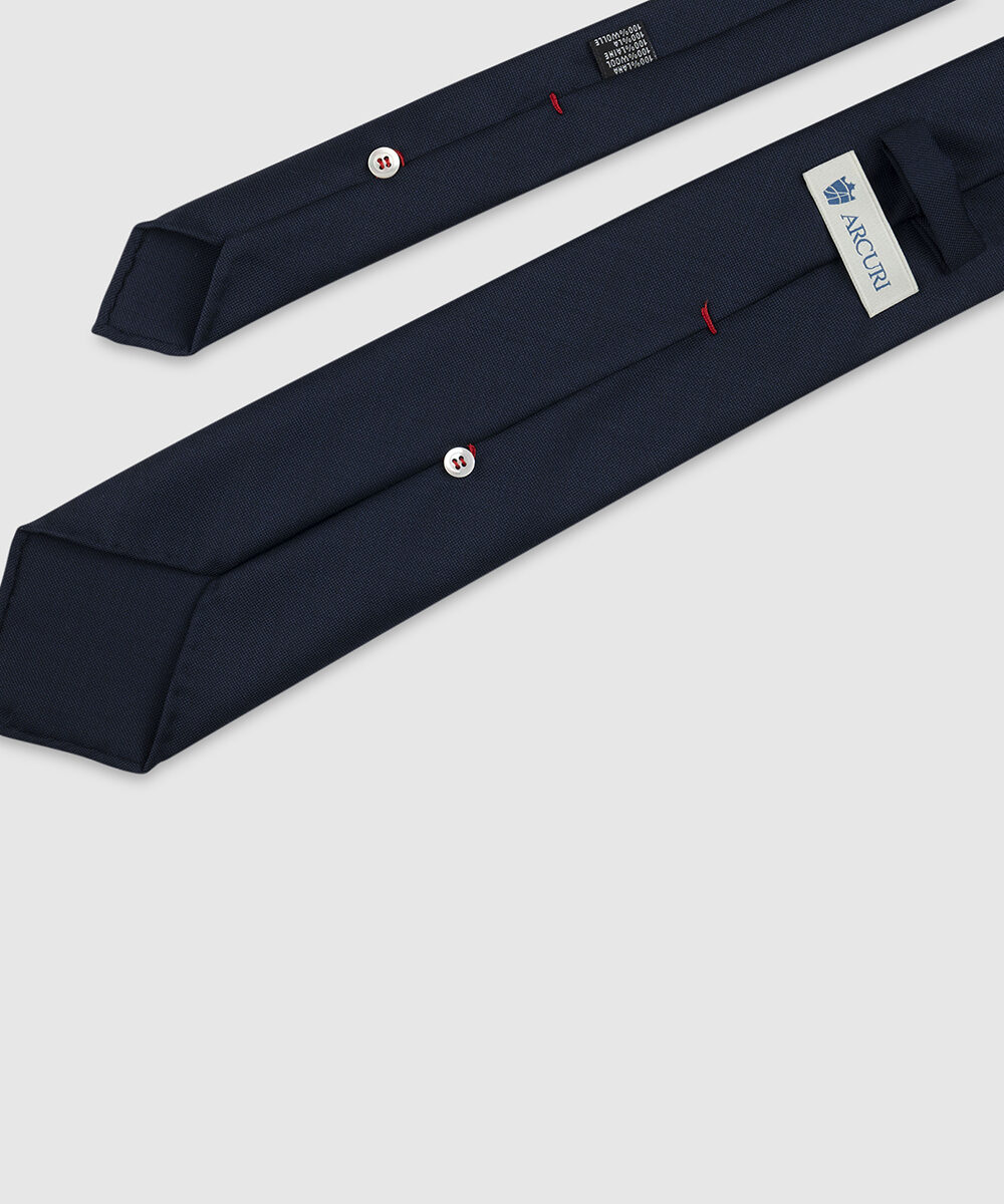 Blu Navy Unlined 5-Fold Wool Tie - Image 3