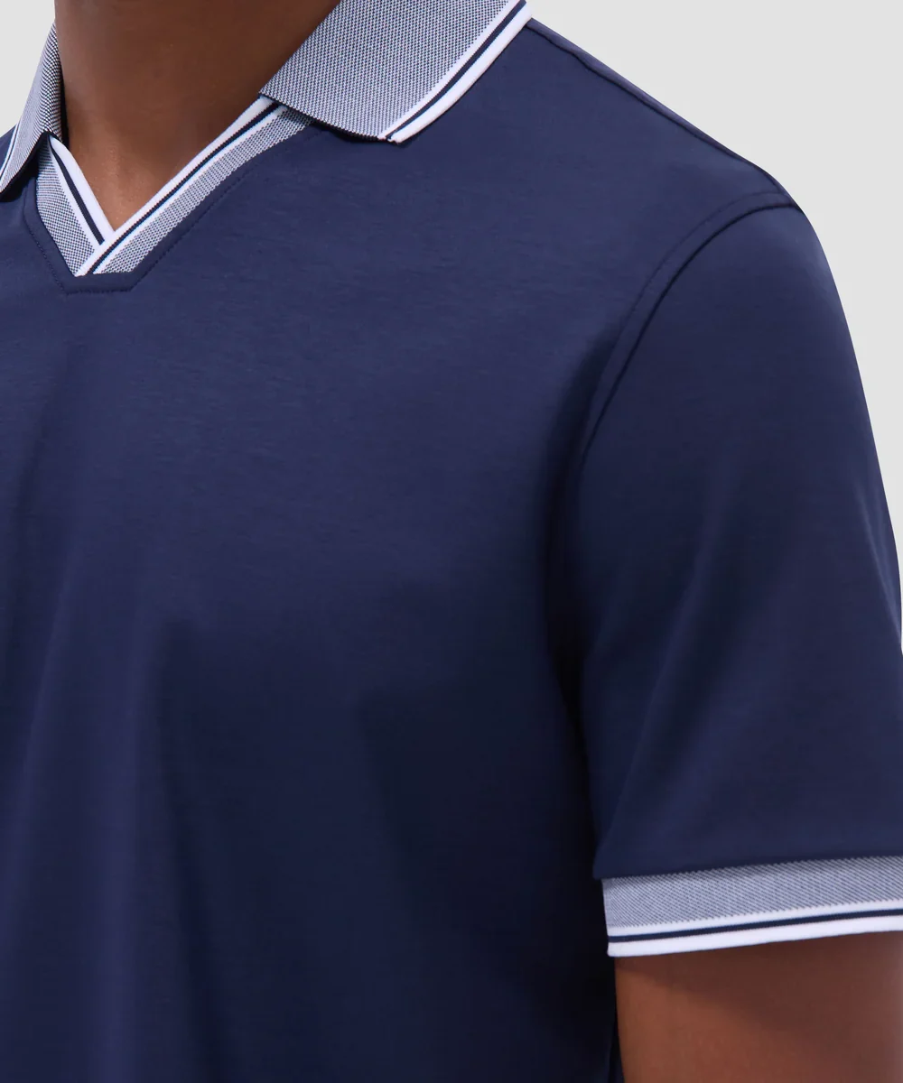 Solid Johnny Collar Polo Shirt - Image 3