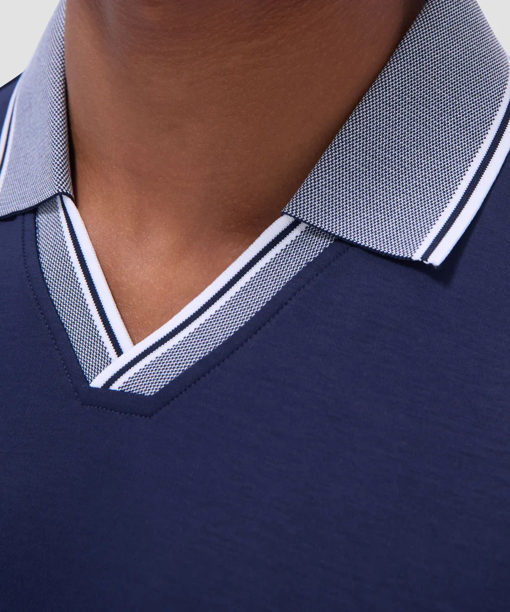 Solid Johnny Collar Polo Shirt - Image 4