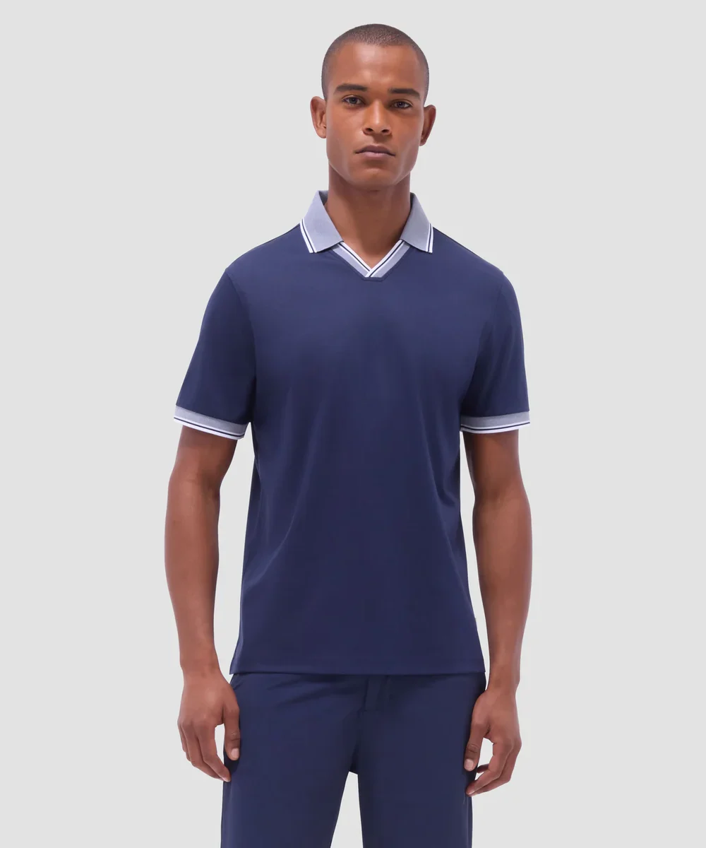 Solid Johnny Collar Polo Shirt - Image 8