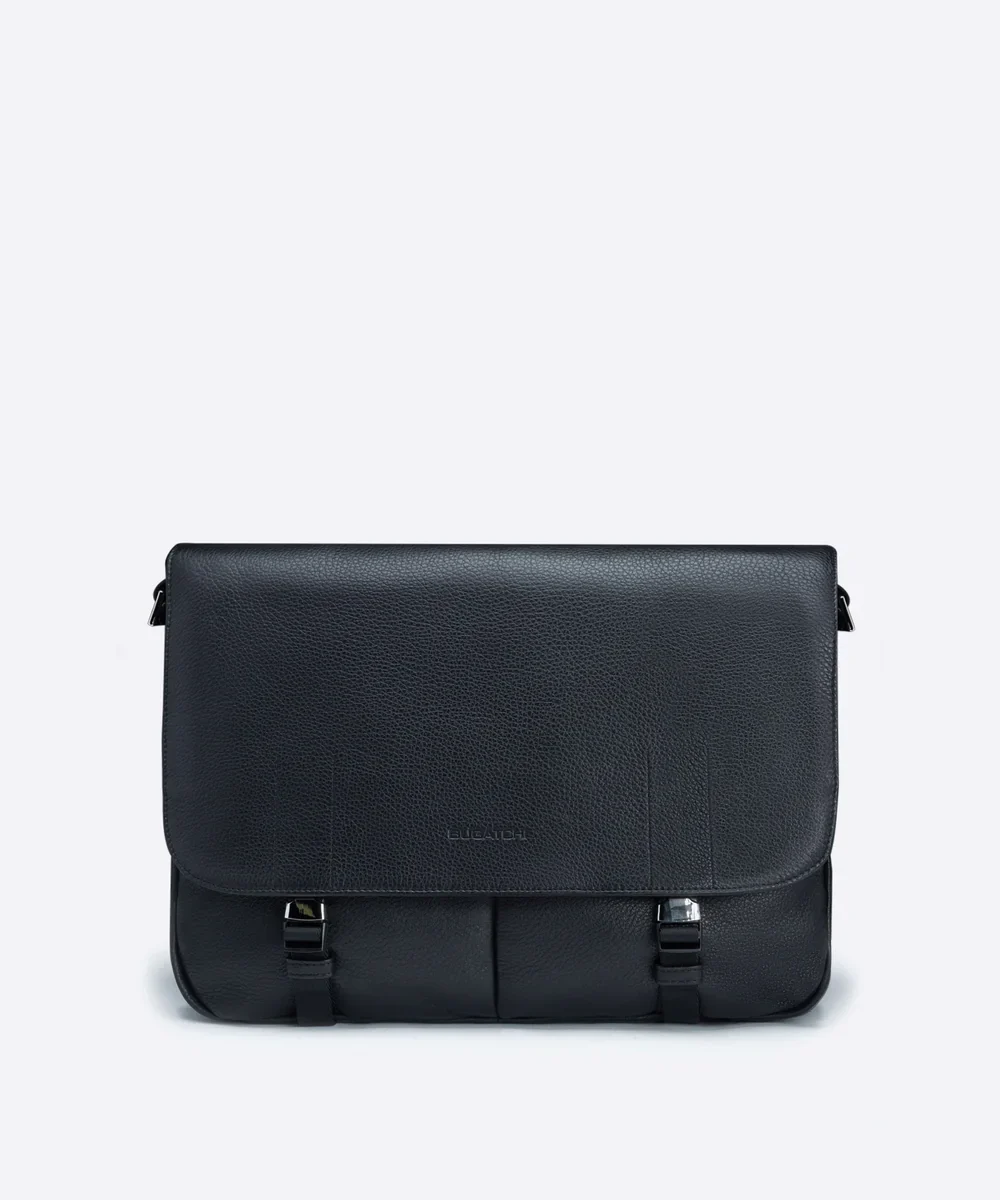 Pebble Leather Messenger Bag
