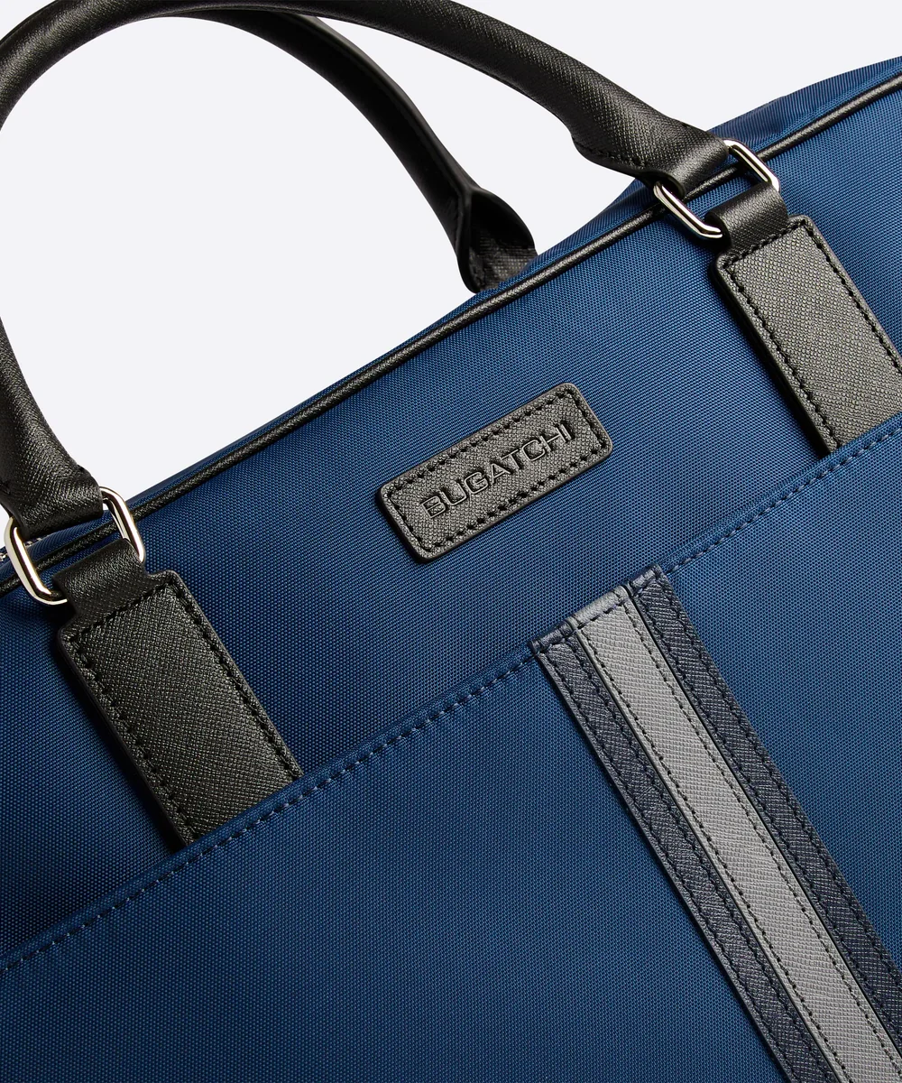 Nylon Briefcase with Leather Trim - Image 4