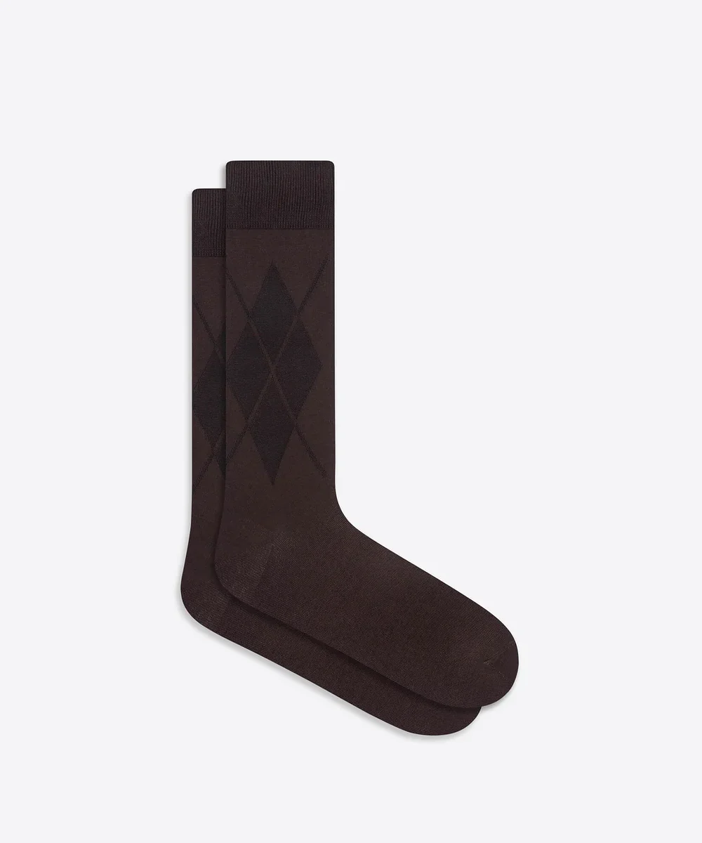 Tonal Argyle Mid-Calf Socks