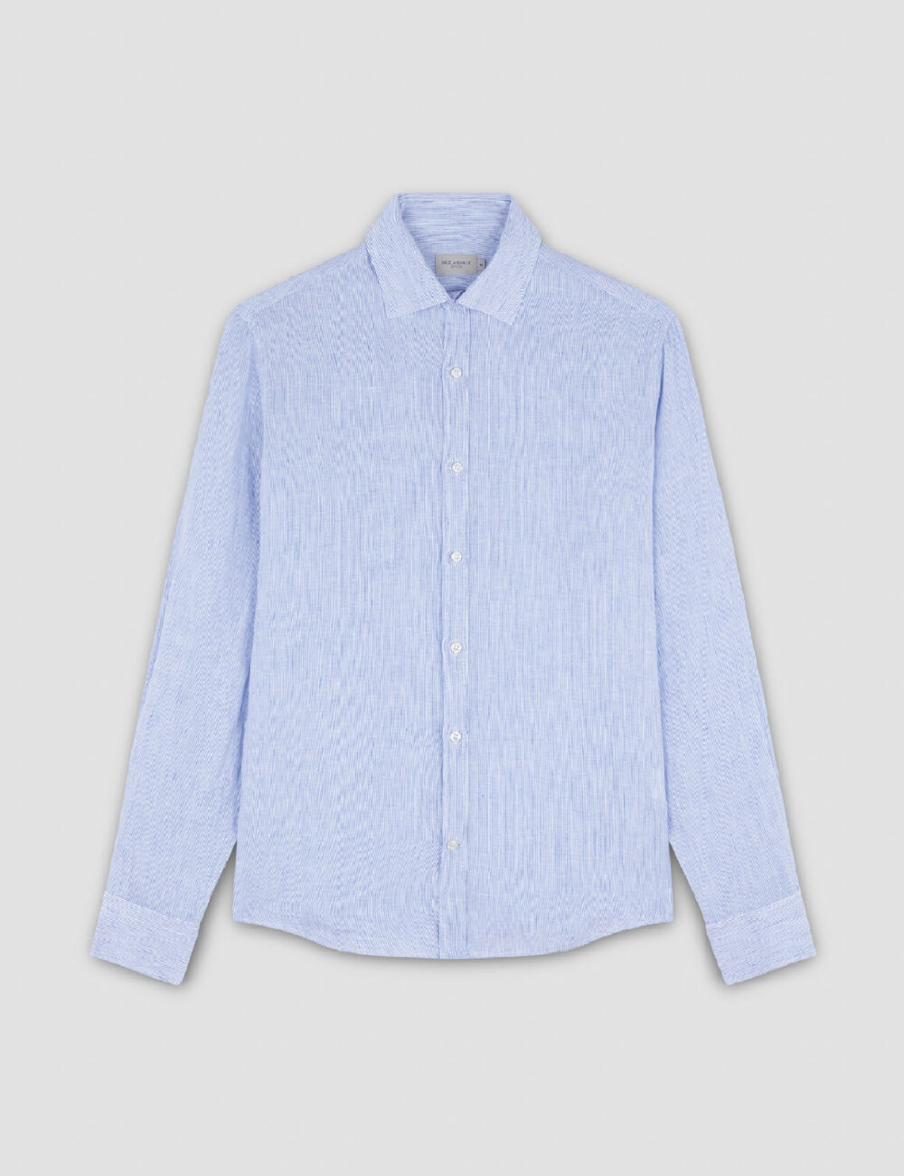 Linen seersucker shirt with French collar