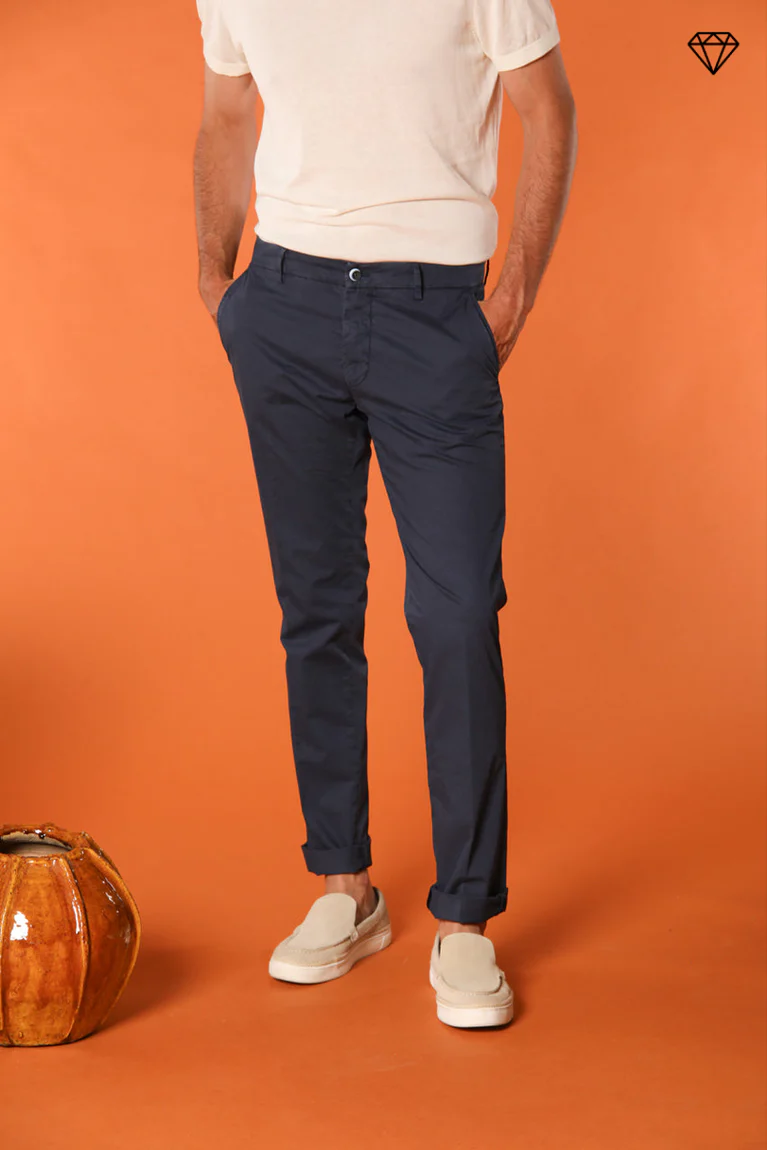Milano men's chino pants in pima cotton extra slim fit ①
