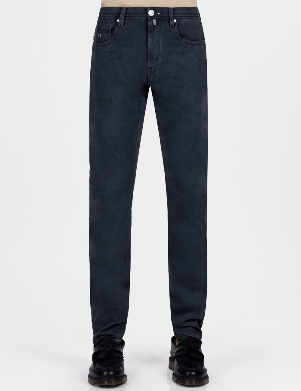 LEONARDO BUTTONS REGULAR DARK BLUE COTTON BULL JEANS - Image 3